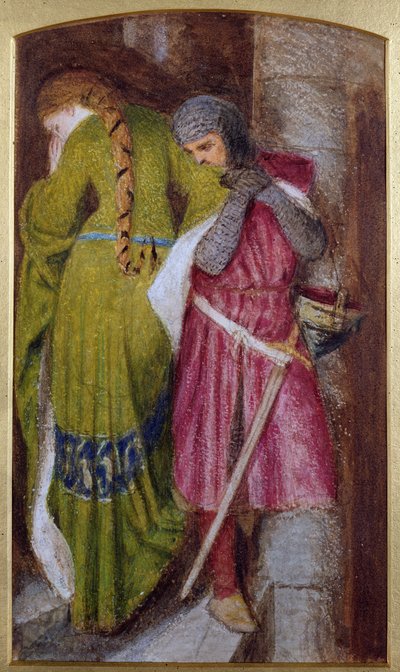 Ontmoeting op de torentrap, Helellil en Hildebrand, 1864 door Frederick William Burton