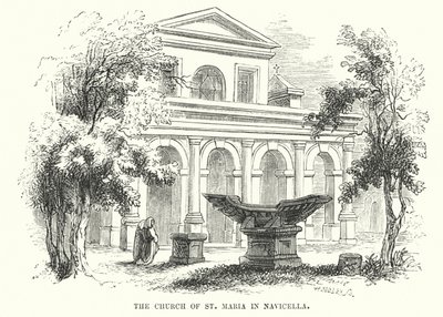 De Kerk van St Maria in Navicella (gravure) door Frederick William Fairholt
