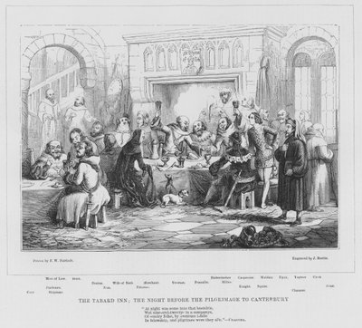 De Tabard Inn, de Nacht voor de Pelgrimstocht naar Canterbury door Frederick William Fairholt