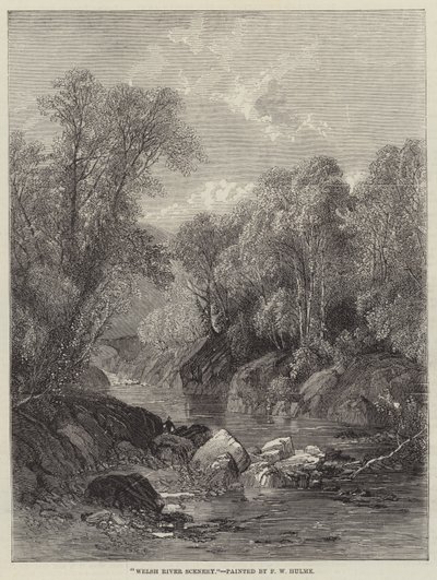 Welsh rivierlandschap door Frederick William Hulme