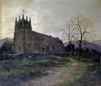 Oude kerk van Oldham door Frederick William Jackson