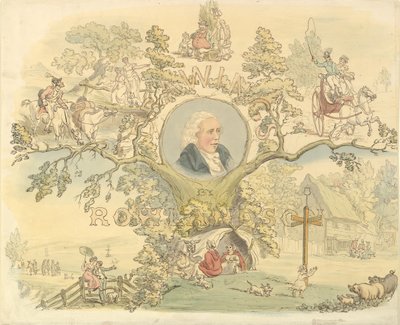 Ontwerp voor een titelpagina in de stijl van Rowlandson, 1858-1914 door Frederick William Pailthorpe