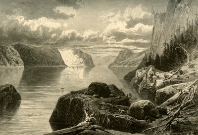 Point Noir, Trinity Rock, en Cape Eternity, Saguenay River, ca. 1870 door Frederick William Quartley