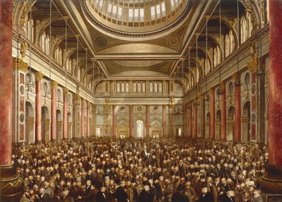 Interieur van de Manchester Exchange door Frederick and Saunders H.L. (19th Century) Sargent