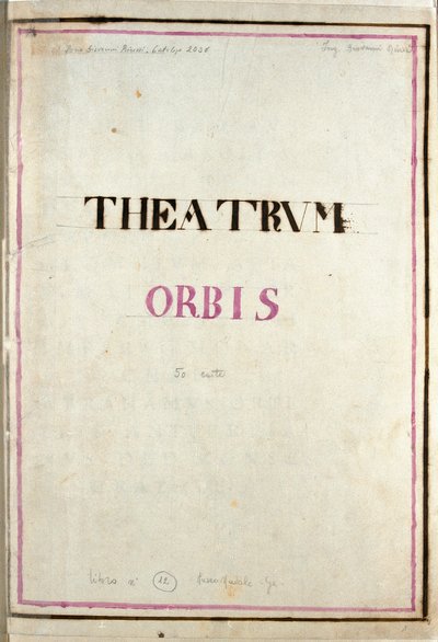 Omslagpagina van de atlas Theatrum Orbis door Frederick de Wit