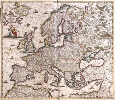 Kaart van Europa door Frederick de Wit