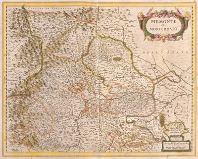 Kaart van Piëmont, Italië door Frederick de Wit