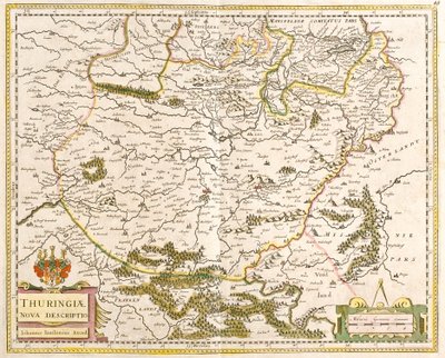Kaart van Thüringen (Duitsland) door Frederick de Wit