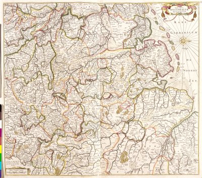 Kaart van Westfalen (Duitsland) door Frederick de Wit