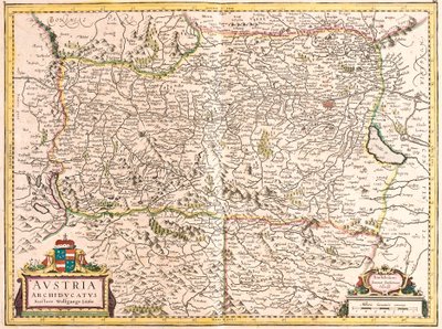 Kaart van het Aartshertogdom Oostenrijk door Frederick de Wit