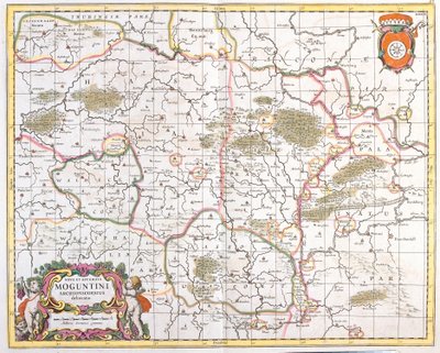 Kaart van het Aartsbisdom Mainz, Duitsland door Frederick de Wit