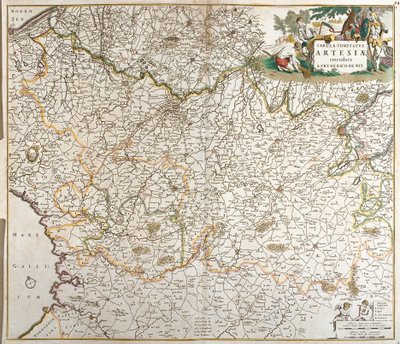 Kaart van het graafschap Artois (Frankrijk) door Frederick de Wit