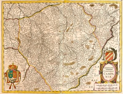 Kaart van het Graafschap Champagne (Frankrijk) (ets) door Frederick de Wit