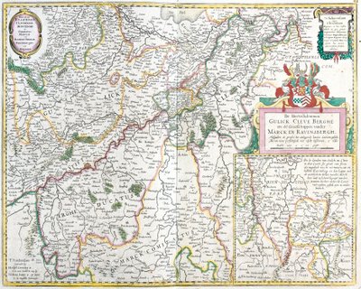 Kaart van het Graafschap Ravensberg (Duitsland) door Frederick de Wit