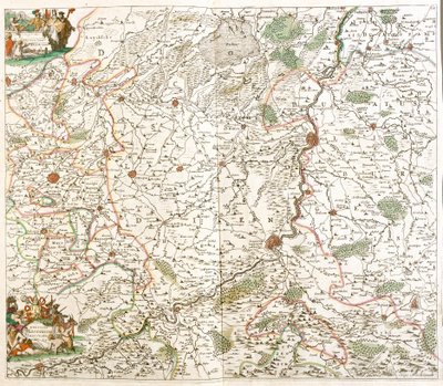 Kaart van het Bisdom Luik, België door Frederick de Wit