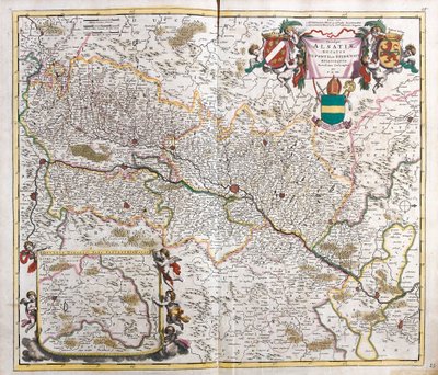 Kaart van het Hertogdom Elzas (Frankrijk) door Frederick de Wit
