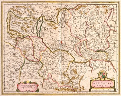 Kaart van het Hertogdom Milaan, Italië door Frederick de Wit