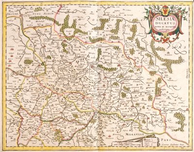 Kaart van het Hertogdom Silezië, Duitsland en Tsjechië door Frederick de Wit