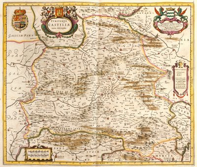 Kaart van het Koninkrijk Castilië (Spanje) door Frederick de Wit