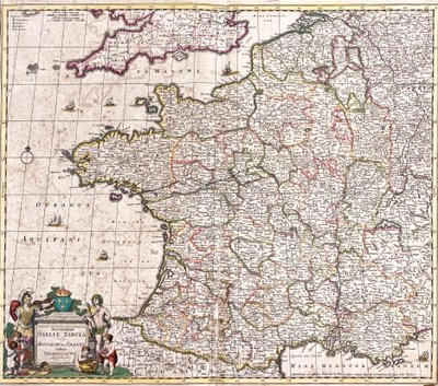 Kaart van het Koninkrijk Frankrijk door Frederick de Wit