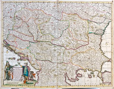 Kaart van het Koninkrijk Hongarije door Frederick de Wit