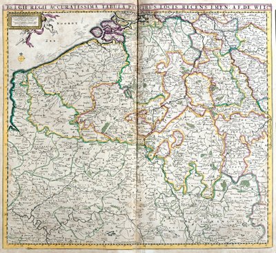 Kaart van het Koninkrijk der Nederlanden door Frederick de Wit