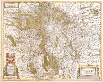Kaart van het Landgraafschap Hessen (Duitsland) door Frederick de Wit