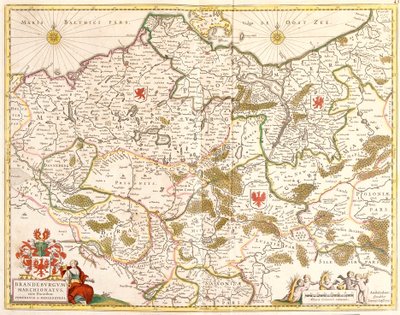 Kaart van het Markgraafschap Brandenburg (Duitsland) door Frederick de Wit