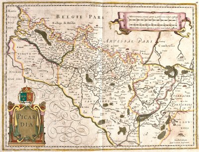 Kaart van de provincie Picardië (Frankrijk) door Frederick de Wit