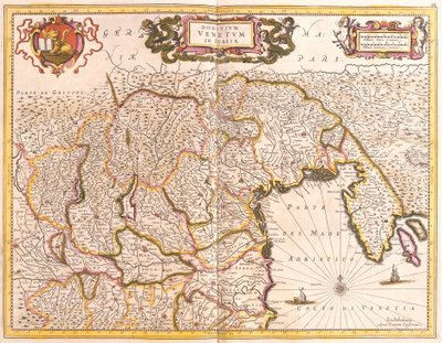 Kaart van de Venetiaanse gebieden in Italië door Frederick de Wit