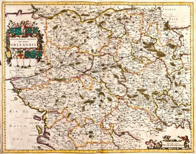 Kaart van het algemene bestuur van het Orléans gebied (Frankrijk) door Frederick de Wit