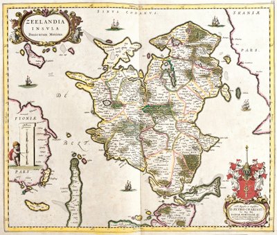 Kaart van het eiland Zeeland (Nederland) door Frederick de Wit