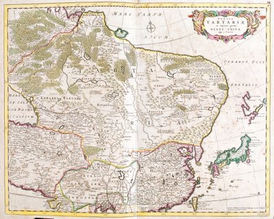 Kaart van de regio Tartare (Rusland en China) door Frederick de Wit