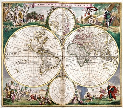 Planisfeer Wereld door Frederick de Wit