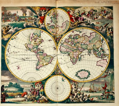Wereldkaart door Frederick de Wit