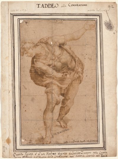 Een Hebreeër, van Christus Getoond aan het Volk recto, Ontwerp voor een Muurdecoratie...verso door Frederico Zuccaro