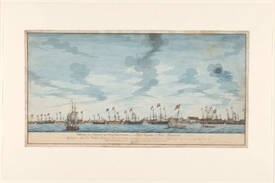 Gezicht op de stad Paramaribo door Frederik Jägerschiöld (signed by artist)