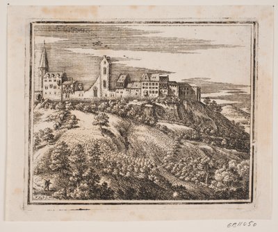 Een bergdorp, links gelegen door Frederik Laub