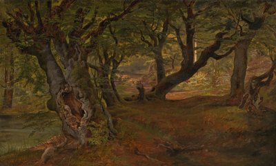 Uitzicht op het Bregentved-bos, Sjaelland door Frederik Sødring