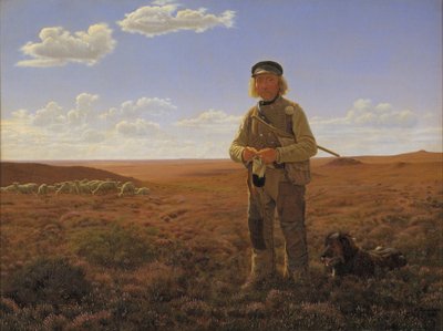 Een Jutlandse herder op de heide door Frederik Vermehren
