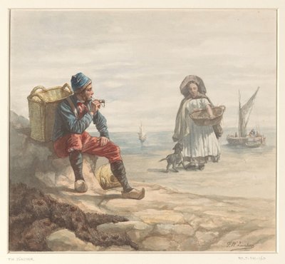 Vissers op het Strand door Frederik Willem Zürcher