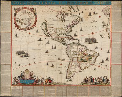 Noua et accurata totius Americae tabula door Frederik de Wit