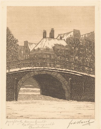 Heerengracht bij de Reguliersgracht, Amsterdam door Frederik van der Harst (signed by artist)