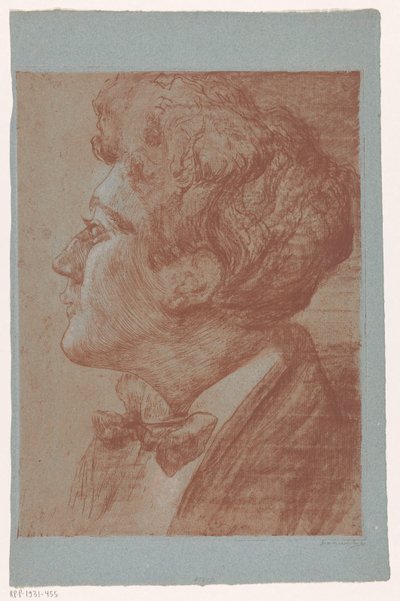 Portret van een onbekende man door Frederika Henriëtte Broeksmit (signed by artist)