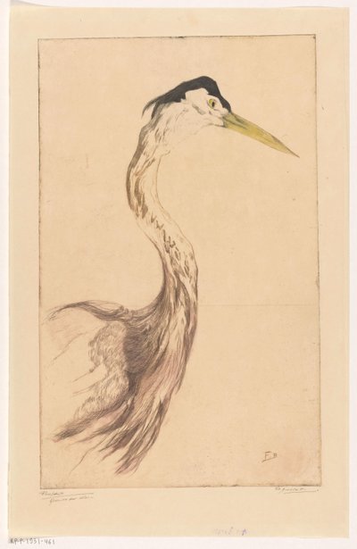 Reiger door Frederika Henriëtte Broeksmit (signed by artist)