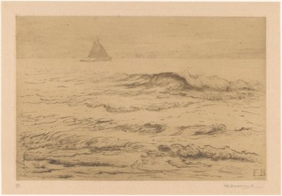 Zeilschip op zee door Frederika Henriëtte Broeksmit (signed by artist)