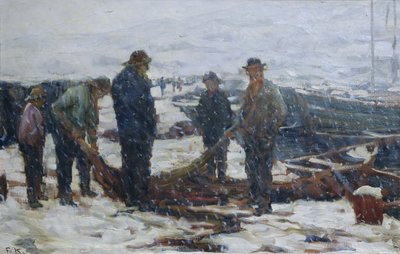 Vissers, ca. 1900 door Fredrik Kolstoe