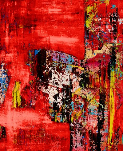 Levendig rood abstract door Fredrik Olsen