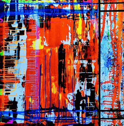 Levendige stedelijke abstracte kunst door Fredrik Olsen
