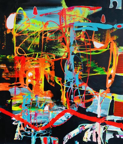 Levendige stedelijke abstracte kunst door Fredrik Olsen